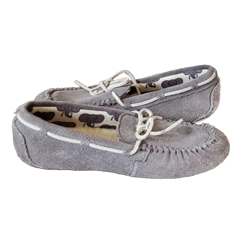 UGG Australia Ryder Elephant Kid's Gray Suede Slippers Size 3